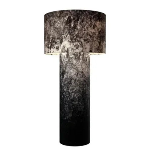 lampe sol moderne blanc abat jour texture grunge led minimaliste interrupteur bouton