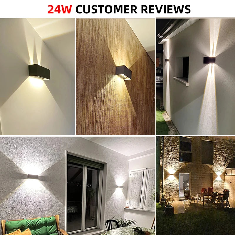 applique murale led noire contemporaine fixée mur éclairage quotidien 24w 10cm 10cm 20cm