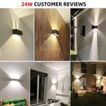 applique murale led noire contemporaine fixée mur éclairage quotidien 24w 10cm 10cm 20cm