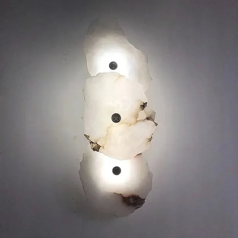 lampe murale moderne pierre naturelle blanc gris éclairage quotidien fixée mur