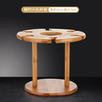 rangement vin verres bois moderne six coupes bouteilles bar suspension transparent minimaliste