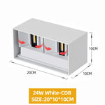 applique murale led noire contemporaine fixée mur éclairage quotidien 24w 10cm 10cm 20cm