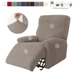 housse fauteuil inclinable gris motif géométrique moderne tissu polyestère eyelets machine wash jacquard split