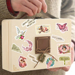 autocollants vintage rose fleurs papillons oiseaux adhésifs réutilisables eau résistants scrapbooking téléphone portable