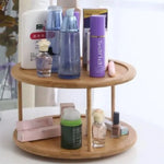 Rangement rotatif cuisine 2 niveaux bambou