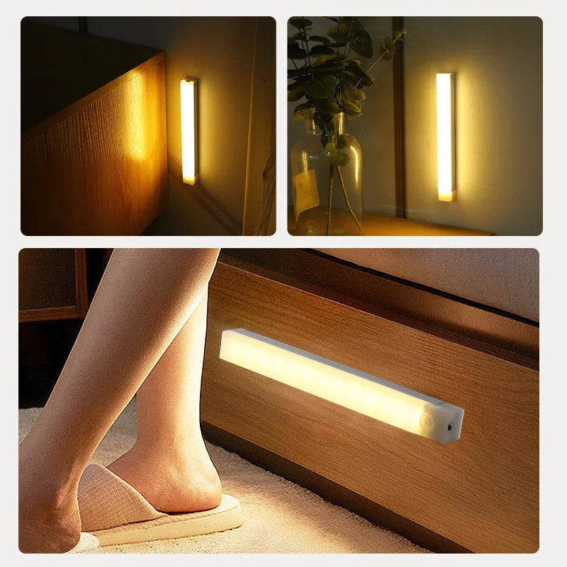 lampe led rechargeable détecteur mouvement cool warm blanc moderne minimaliste adhésif portable abs