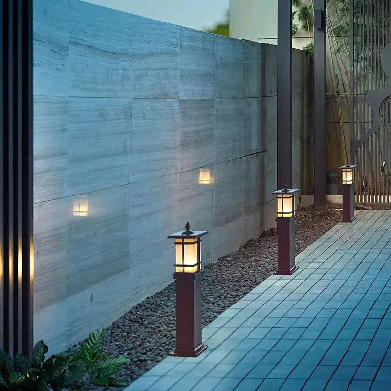 lampe sol industrielle led étanche ip65 noir classiqueextérieur aluminium horizontal bars claires