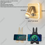 lampe murale moderne noire blanche dorée prise usb charge smartphone interrupteur éclairage chambre cuisine