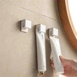 porte savon adhésif blanc moderne rangement salle bains support organisation accessoire fixe blanc rond
