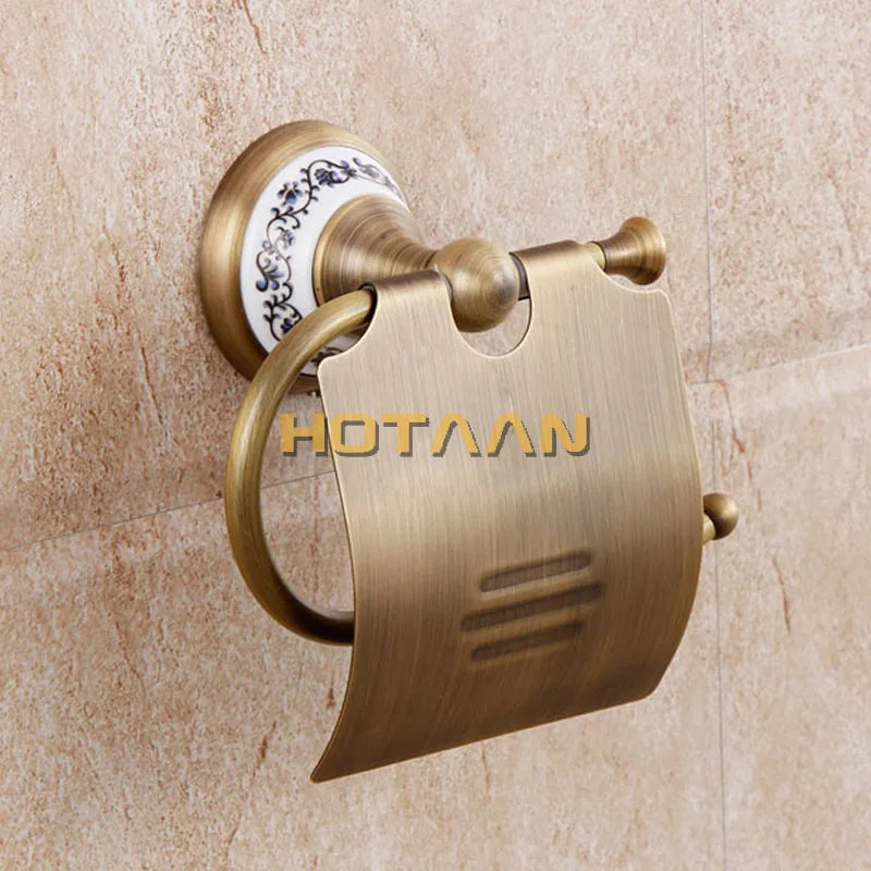 accessoires salle bain doré motifs floraux classiques papier toilette serviette bar serviette vis assembleur