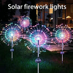 lumières solaires feux d'artifice multicolores modernes extérieures détecteur mouvement led autonomes festive vacances