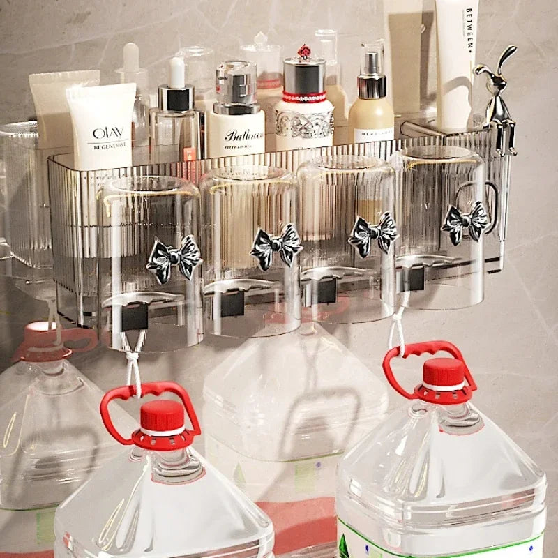 porte brosses dents transparent moderne adhésif motifs décoratifs cosmétiques rangement salle bain minimalistemaximum 14
