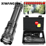 lampe torche noire led rechargeable ultra lumineuse zoom modulations haute puissance texturée moderne robuste