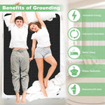 tapis conducteur sol noir fibre carbone perforations moderne élastiques king xl king queen twin