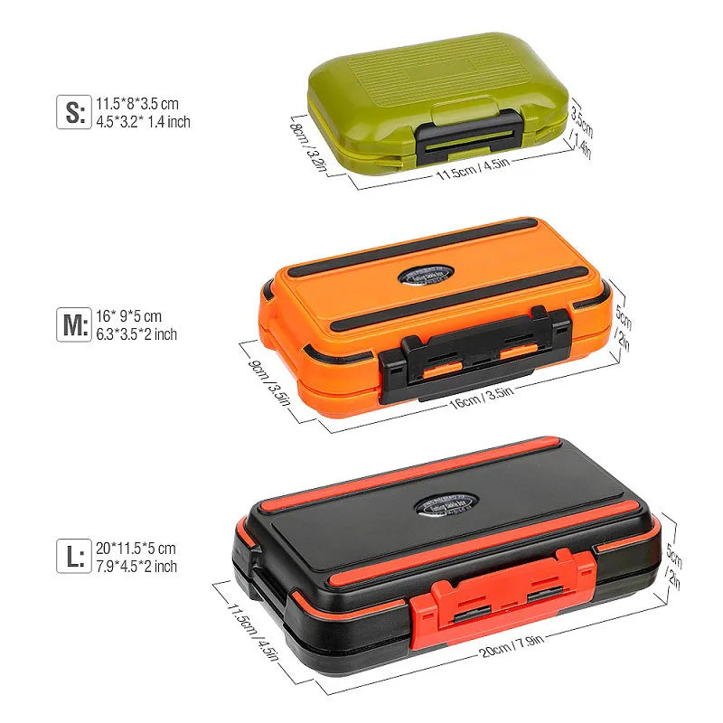 boîte rangement pêche hameçons leurre accessoires carpe pratique orange noir vert