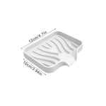 support savon gris blanc moderne adhésif rayures horizontales drainage anti dérapant cuisine salle bain