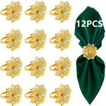 boucles serviette métal or blanc fleurs élégantes décoration table anniversaire mariage accessoires événementnels respectueux