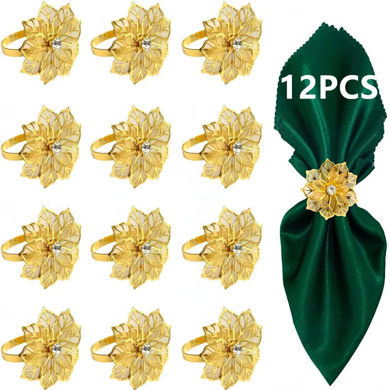 boucles serviette métal or blanc fleurs élégantes décoration table anniversaire mariage accessoires événementnels respectueux