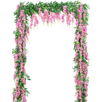 guirlande florale artificielle wisteria blanc vert mariage extérieur décoration romantique champêtreextérieur