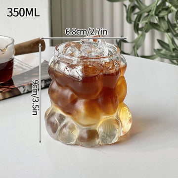 verre boisson transparent rayures verticales moderne paille froid thé cocktail cuisine