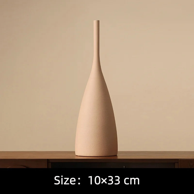 vase decoratif porcelaine moderne minimaliste couleur beige marron brun rouille blanc noir gris