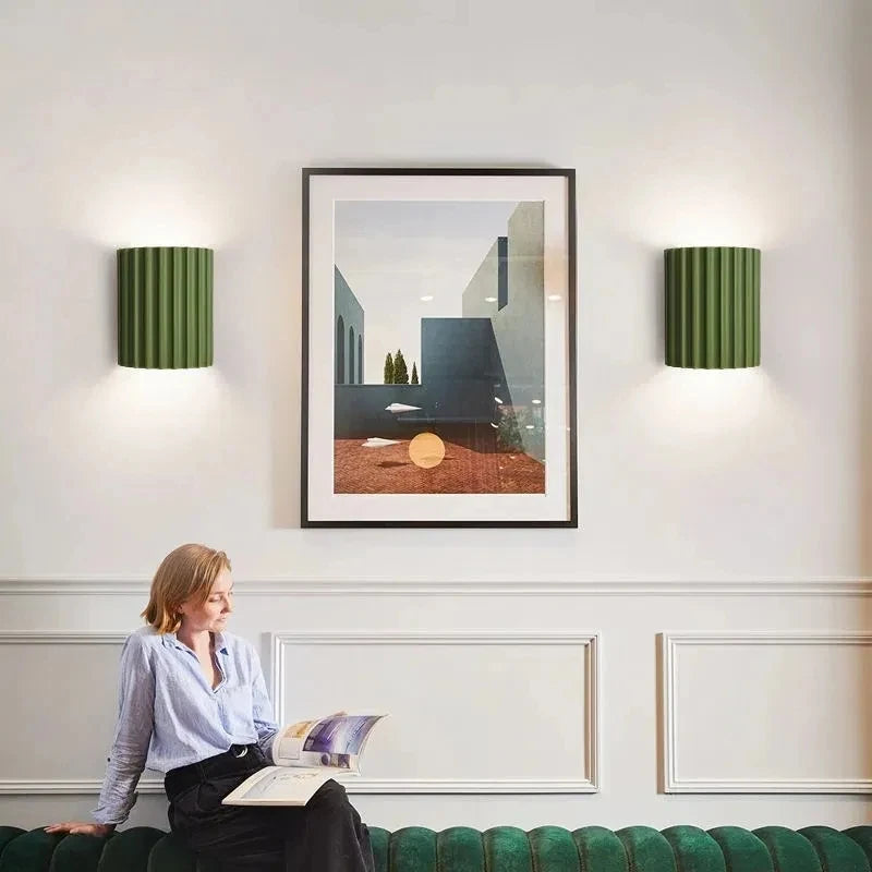 applique murale moderne rayée marron noir vert blanc orange éclairage quotidien fixée mur flux