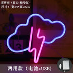 décoration murale néon arc ciel nuages moderne veilleuse USB LED colorée chambre festive