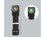 lampe torche rechargeable led noire rayures jaunes clip moderne