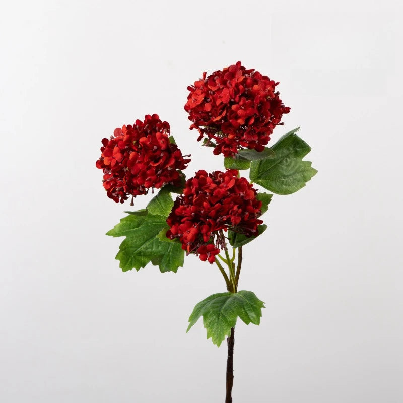 décoration intérieure bouquet artificiels hortensias soie violet rouge bleu vert minimaliste mariage anniversaire