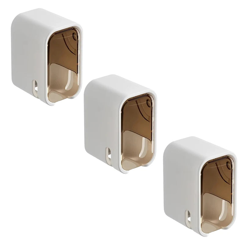 porte brosses dents blanc moderne adhésif sans perforetion anti poussière pièces transparent salon bain