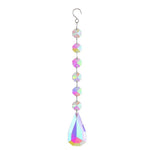 pendentif moderne multicolore facettes brillantes transparents anneaux métalliques chaîne élégants