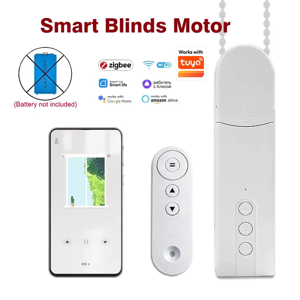 rideaux motorisés intelligent wifi blanc moderne télécommande boutons(opcode: long tail title generation)