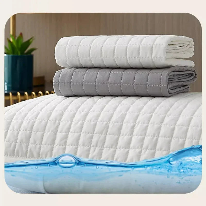 protège oreiller quilté gris clair moderne housse coussin coton polyester hypoallergénique respirant