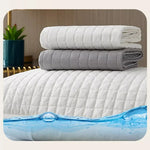 protège oreiller quilté gris clair moderne housse coussin coton polyester hypoallergénique respirant