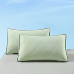 taies d'oreiller cooling polyester respirant moderne rose clair motif carrés washable soft lit maison
