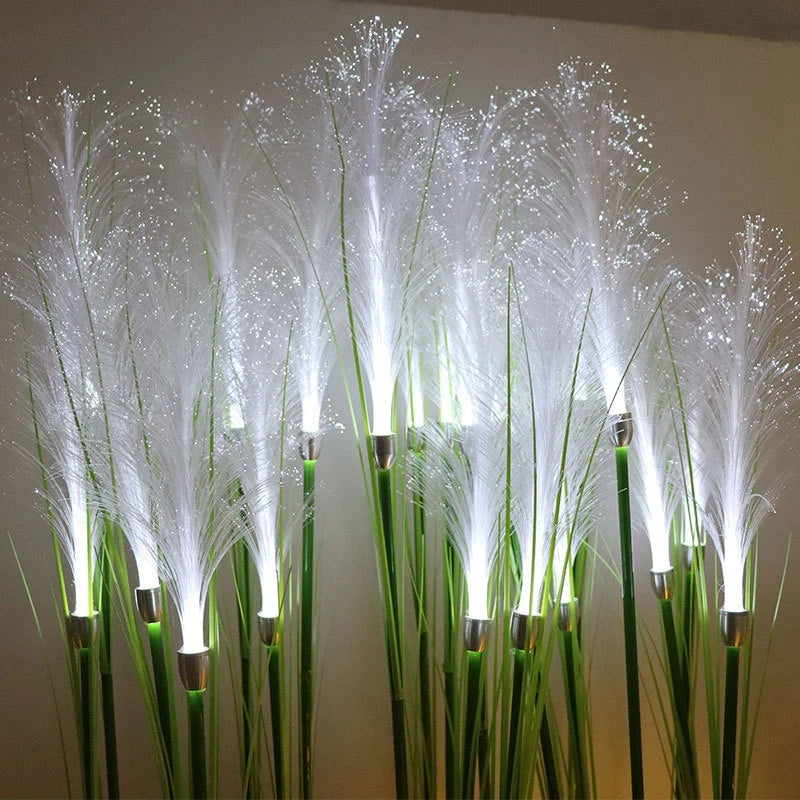 plantes artificielles lumineuses fibre optique extérieures blanc vert moderneétalement clipsextérieur résistantétalement