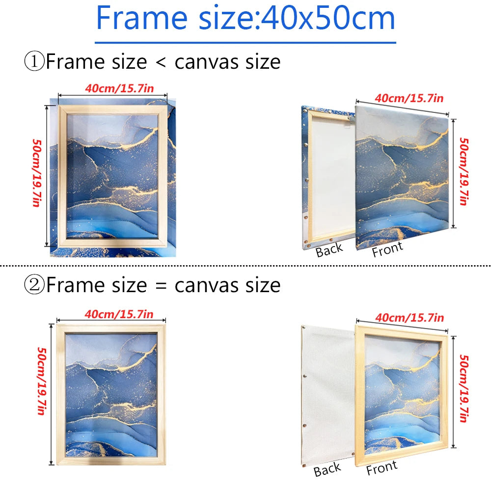 Cadre toile bois naturel classique plusieurs tailles facile