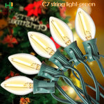 guirlande lumineuse led transparente moderne vert blanc 25ft 10bulb ip44 étanche clips
