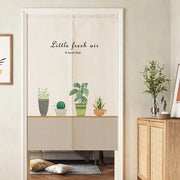 rideau porte double panneau coton lin motifs végétaux fleurs bohème minimaliste couleurs chaudes