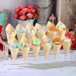 présentoir moderne transparent multi niveaux cônes granuleux fruits glace événementiel