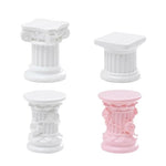 supports décoratifs colonnes grecques blanc rose motifs floraux cannelures grec antique intérieur decoration