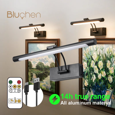 Applique murale LED rechargeable sans fil noire de 40cm