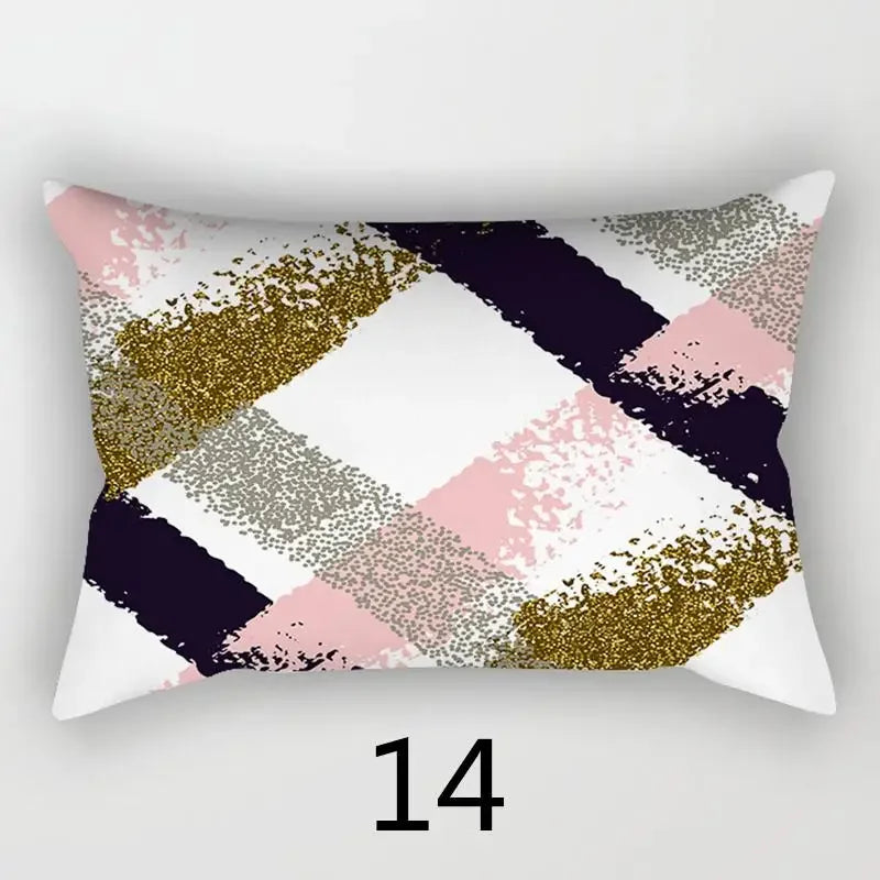 taie d'oreiller rectangulaire 30x50cm housse coussin décoration moderne motif abstrait coton polyester