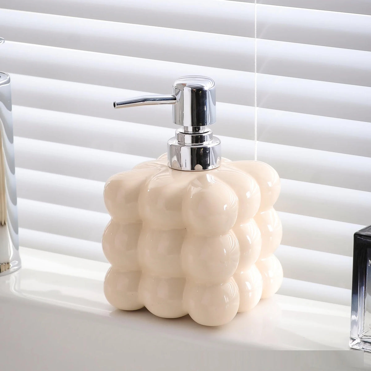 distributeur savon liquide argenté moderne maison 350ml 450ml rechargeable pompes