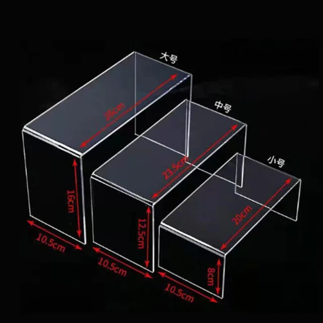 présentoir transparent multi niveaux support cupcakes desserts figurines cosmétiques moderne minimaliste saloniaux
