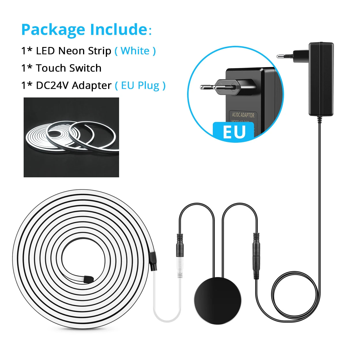 ruban led flexible spirale blanc blanc chaud adhésif moderne interrupteur capteur mouvement chambre salon