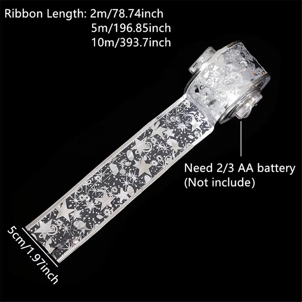 ruban lumineux multicolore étoiles dorées transparent festif 10m 5m 2m led batterie inclusion festive