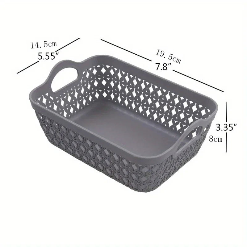 panier rangement réutilisable plastique gris moderne texture rétro poignées rangement