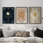 affiche astronomique vintage posters illustratives noir beige doré solaire stellaire opaques