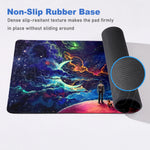 tapis souris gaming large taille bleu violet nuages étoiles antiderapant moderne